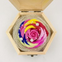 Jual Bunga Mawar Fragrance Flower Rose/Bunga Sabun+Vintage Wooden Box Murah