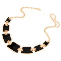 Jual Harga Promo Kn10387 Kalung Geometric Hitam Murah