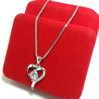 kalung liontin wanita perak silver 925 lapis emas putih/perak 925 asli