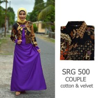 Jual couple batik sarimbit gamis baju pesta sepasang pasangan SRG 500 Murah