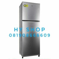 KULKAS 2 PINTU AQUA AQR-D260 SILVER MULTI AIRFLOW TOP TABLE BIG