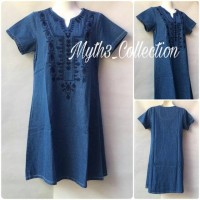 Jual Premium Dress Denim Jeans Embroidery V Murah