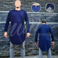 Jual Gamis Kaos Pakistan Navy Baju Koko Kurta Tangan Panjang Murah
