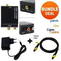 Jual Paket Kabel Toslink + CONVERTER (Optic)Digital to (Rca)Analog Audio Murah