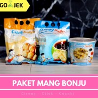 Jual Paket Mang Bonju berisi Rujak Cireng Salju, Cilok, Cuanki Cup Instan Murah