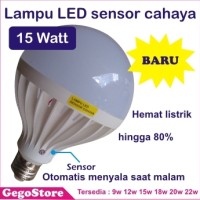 Jual Lampu LED sensor cahaya 15W bohlam otomatis Murah
