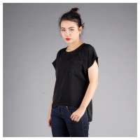 Jual Atasan Wanita Basic Formal Asimetris Hitam Murah
