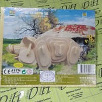 Jual Binatang Pig Babi 12 Shio 3D Puzzle 3D Wood Kayu Wooden Puzzle Murah