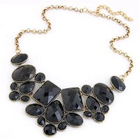 Jual Perhiasan Kalung Fashion Korea Import Vintage Pendant Geometric Hitam Murah
