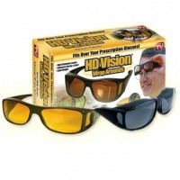 KACAMATA HD NIGHT VISION ANTI SILAU/UV 1 BOX ISI 2 SIANG MALAM MURAH