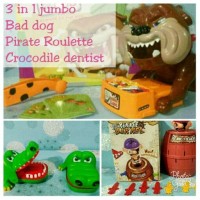 Jual Paket 3 in 1 jumbo (bad dog game , pirate roulette , crocodile dentist Murah