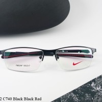 Frame Kacamata Metal Sport Nike 7602 C740 Black Black Red