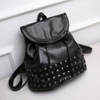 Jual Tas Ransel Serut Studded Black Import DSB10172 Murah