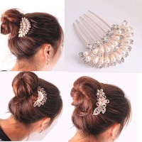 Jual jepit rambut sirkam wedding bridal unik bunga kristal Murah