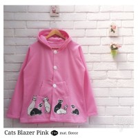 Jual Jaket Fleece Cat Blazer Pink Murah