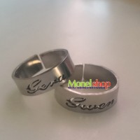 Cincin couple ukir nama monel silver