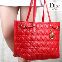 Tas Dior Panarea Shopping Tote Lambskin Merah Semi Ori 8796