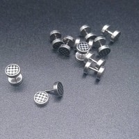 Anting Pria Tindik Anting Cowok Stainless Titanium Motif Black-White