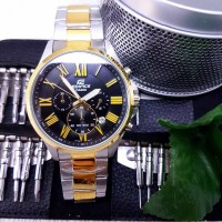 Jual Jam Tangan CASIO EDIFICE EFV 500 GOLD COMBI BLACK-DIAL Murah