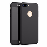 Jual New iPhone 7 Plus 360 Full Cover Ultra Thin Baby Skin Hard Case Black Murah
