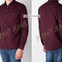 Jual kemeja flanel / baju flannel untuk pria / cowok tangan panjang #FLEV86 Murah