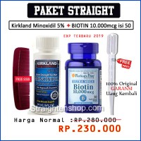 Jual Biotin 10.000mcg + Minoxidil 5% (paket brewoks) Murah