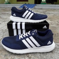 Sepatu Jumbo Adidas Neo V Racer Biru / Navy Blue Sport Jogging Big Siz