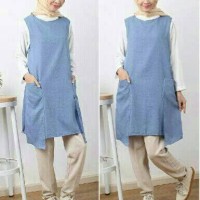 Dress Murah Hijab EN-Pocket Tunik Hijabers Muslim Syari Simple Ecer