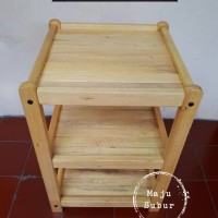 Jual Rak/Meja Kayu Susun 3 Dispenser/Magic Com Serbaguna Murah