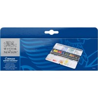 Jual WINSOR&NEWTON COTMAN WATER COLOURS BLUE BOX - 12 HALF PANS Murah