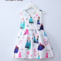 Jual Baju Anak Dress Frozen Samgami Printed White Murah