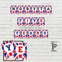 Jual Bunting Flag / Banner Flag Custom England Dekorasi Pesta Ultah Anniv Murah