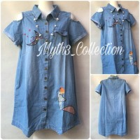 Jual Dress Denim Jeans Embroidery Girl Dreams Murah