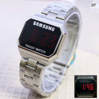 Jam Tangan Pria Cowok Samsung Watch LED Rantai Silver