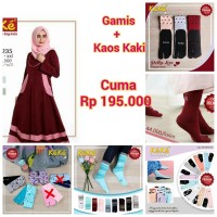 gamis keke, gamis dewasa, gamis syari, busana muslim Gratis Kaos Kaki
