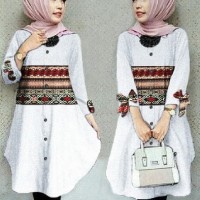 tunic / blouse batik / baju lengan panjang wanita
