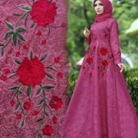 gamis syar'i abaya brokat prisilia