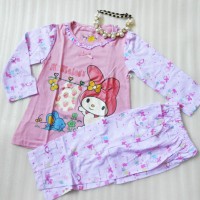 baju tidur/piyama anak perempuan model hello kity warna pink