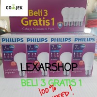 Jual Paket Lampu Bohlam LED BELI 3 GRATIS 1 PHILIPS 7W / 6,5W Putih Murah