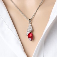 Jual Kalung Vintage Gemstone Merah Korean Style Murah