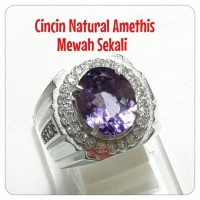 Jual CINCIN PERMATA NATURAL KECUBUNG AMETHIST KALIMANTAN FULL CUTTING ATA Murah