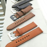 Jual strap jam tangan kulit ukuran 22 warna coklat terang Murah
