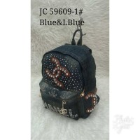 Tas Ransel jeans Chanel original 59609-1kwalitas MIROR