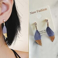 Jual Anting Tusuk Earring Fashion Korea Bulu Silver Gold Panjang (J*N233) Murah