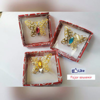 Jual Souvenir Pernikahan Cantik Bross Kupu-Kupu Gold Diamond Elegant Mewah Murah