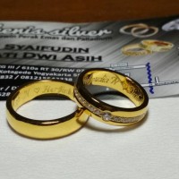 cincin kawin nikah tunangan untuk cewek single perak lapis emas