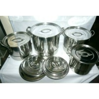 Jual 4set Panci Set Saito Stainless Stell anti karat - stock pot Murah