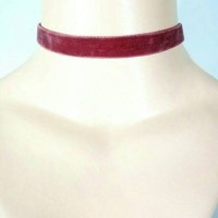 Jual Choker Velvet Burgundy Murah
