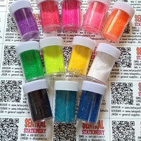 Jual TERMURAH fancy slime glitter powder import 12 warna / set murah bagus Murah