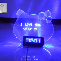 Jual JAM DIGITAL PAPAN TULIS NYALA LED HELLO KITTY MEMO BOARD Murah